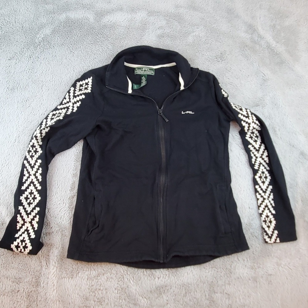 Lauren Ralph Lauren Active‎ Jacket Womens S Full Zip Mock Neck Black